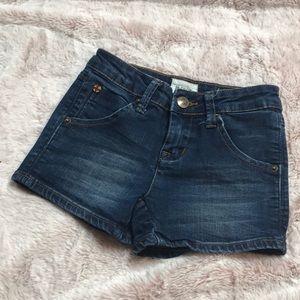 Denim blue jean shorts